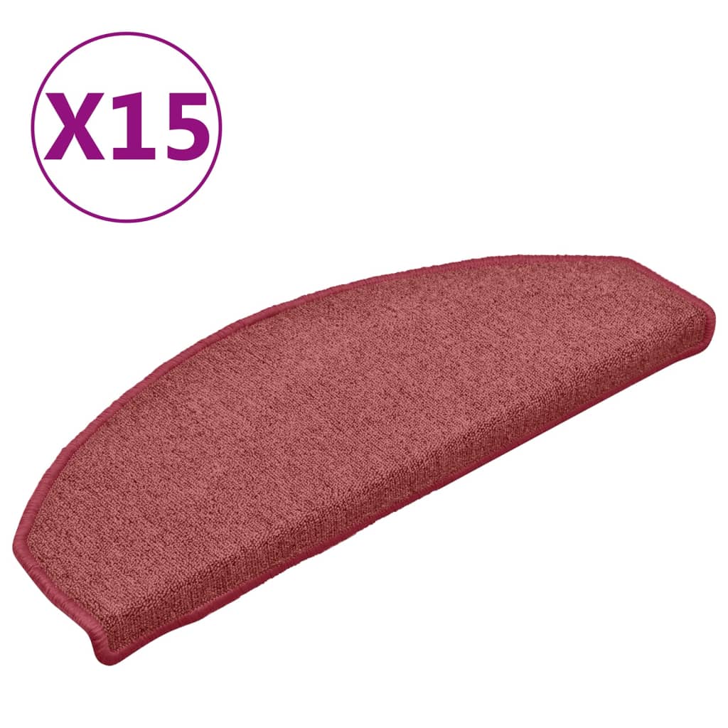 Trapmatten 15 st 65x24x4 cm Bordeaux Halfrond Groot is nu te koop bij PeponiXL, paradijselijk wonen!