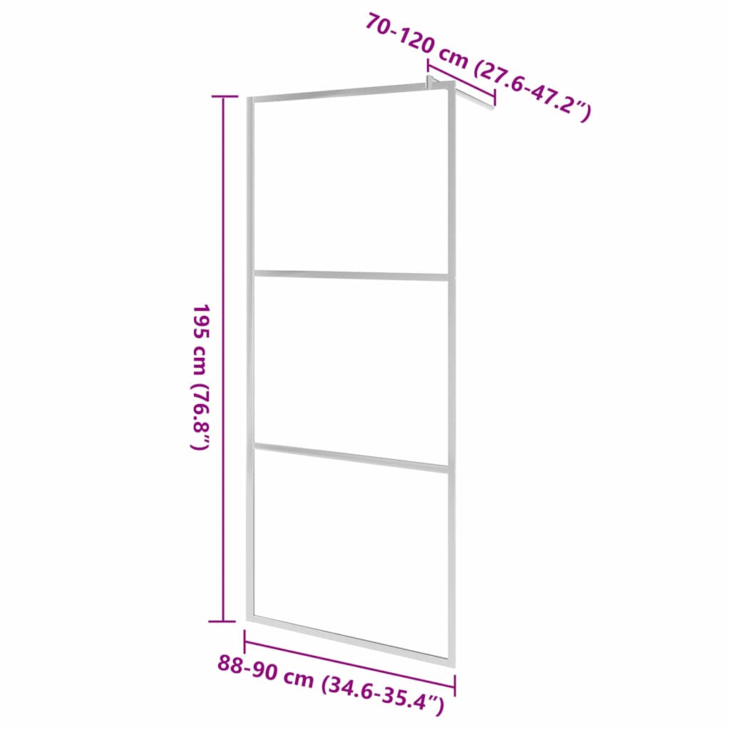 Inloopdouchewand mat 90x195 cm ESG-glas is nu te koop bij PeponiXL, paradijselijk wonen!