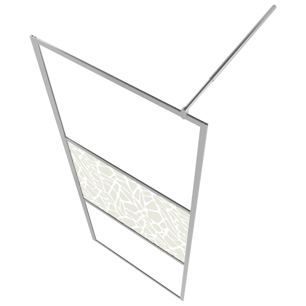 Inloopdouchewand met stenenmotief 100x195 cm ESG-glas is nu te koop bij PeponiXL, paradijselijk wonen!
