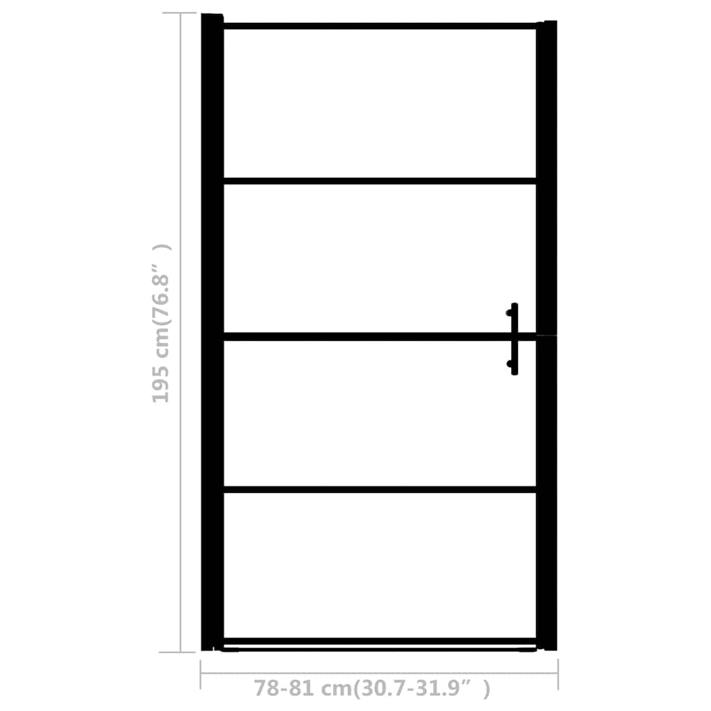 Douchedeur mat 81x195 cm gehard glas zwart is nu te koop bij PeponiXL, paradijselijk wonen!