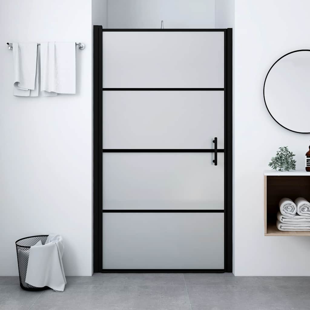 Douchedeur mat 81x195 cm gehard glas zwart is nu te koop bij PeponiXL, paradijselijk wonen!
