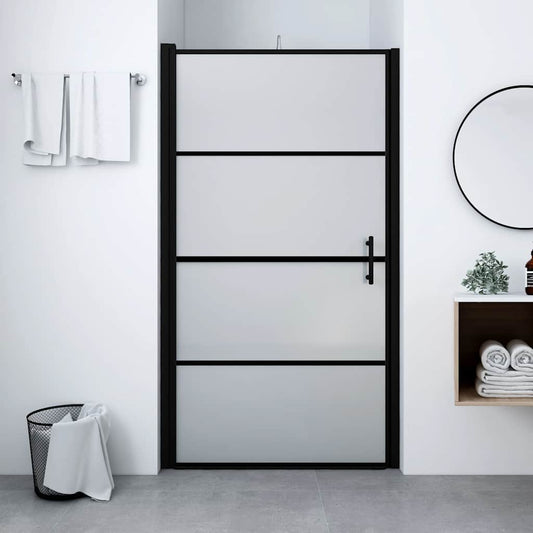 Douchedeur mat 81x195 cm gehard glas zwart is nu te koop bij PeponiXL, paradijselijk wonen!