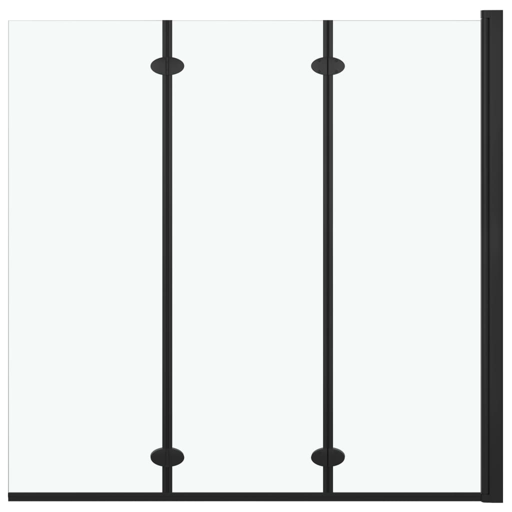 Douchewand inklapbaar 3 panelen 130x138 cm ESG zwart is nu te koop bij PeponiXL, paradijselijk wonen!