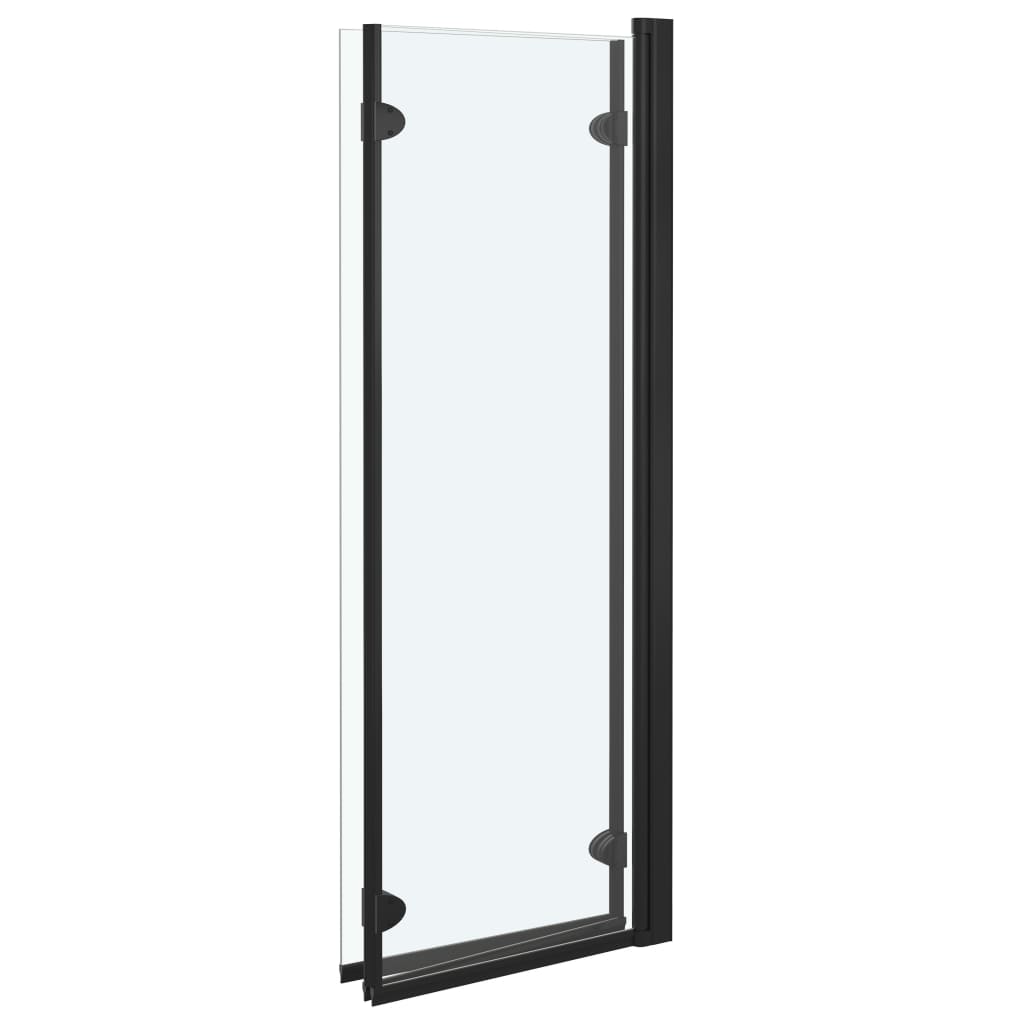 Douchewand inklapbaar 3 panelen 130x138 cm ESG zwart is nu te koop bij PeponiXL, paradijselijk wonen!