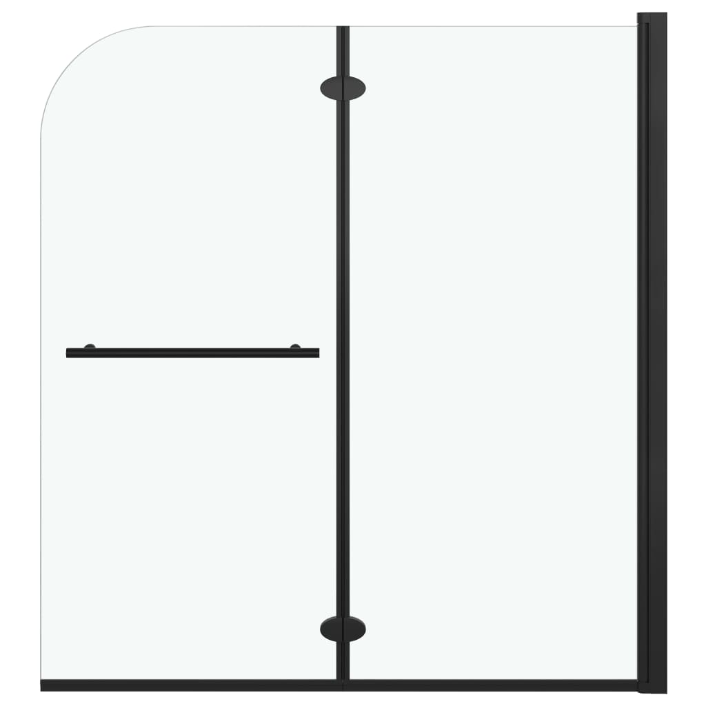 Douchewand inklapbaar 2 panelen 120x140 cm ESG zwart is nu te koop bij PeponiXL, paradijselijk wonen!