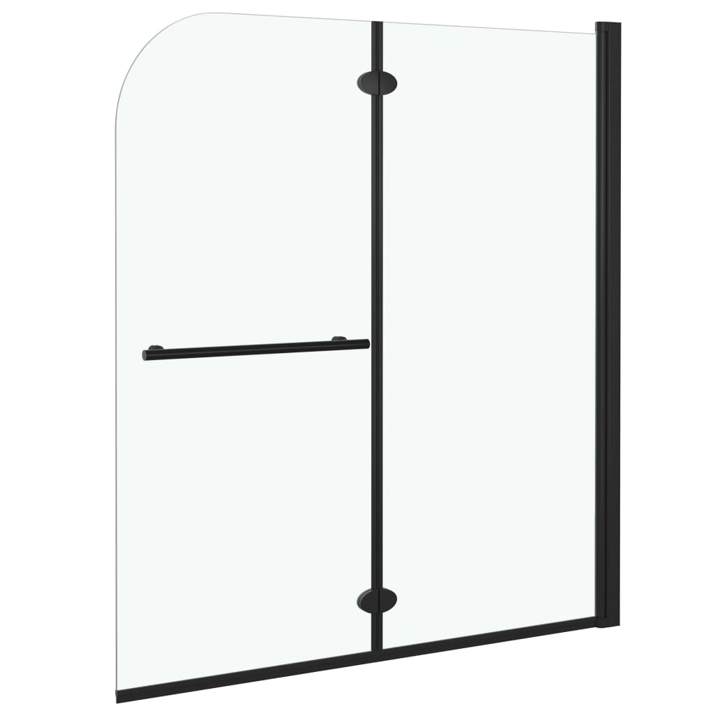Douchewand inklapbaar 2 panelen 120x140 cm ESG zwart is nu te koop bij PeponiXL, paradijselijk wonen!