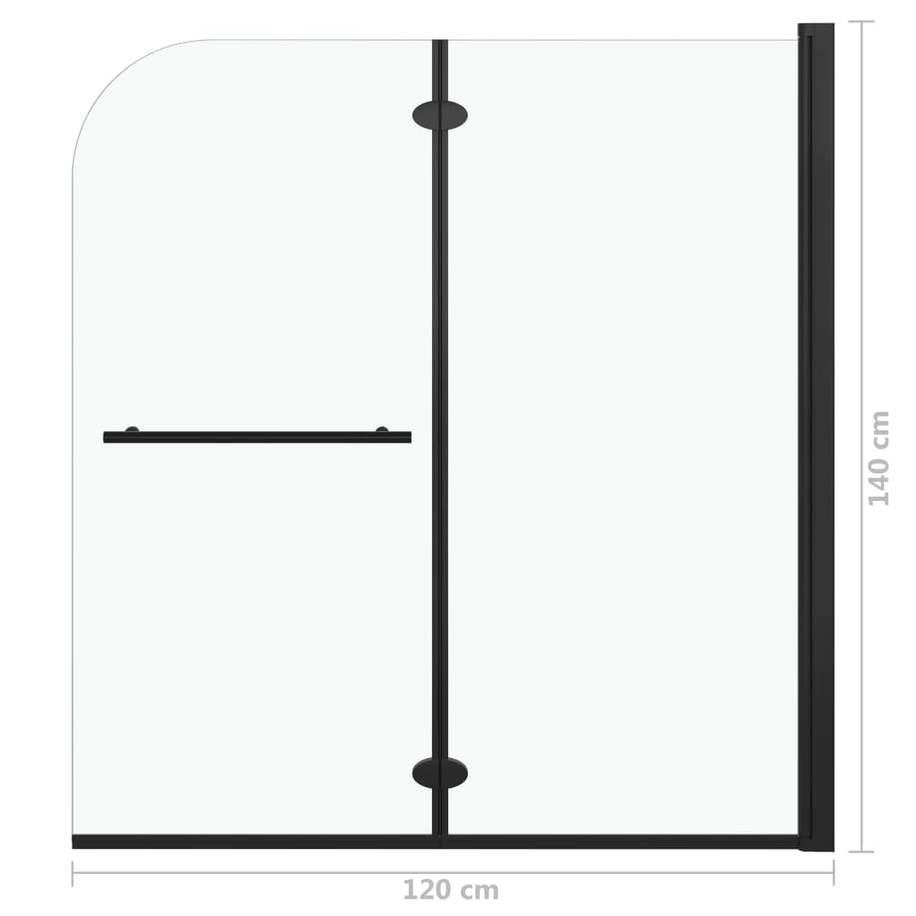 Douchewand inklapbaar 2 panelen 120x140 cm ESG zwart is nu te koop bij PeponiXL, paradijselijk wonen!