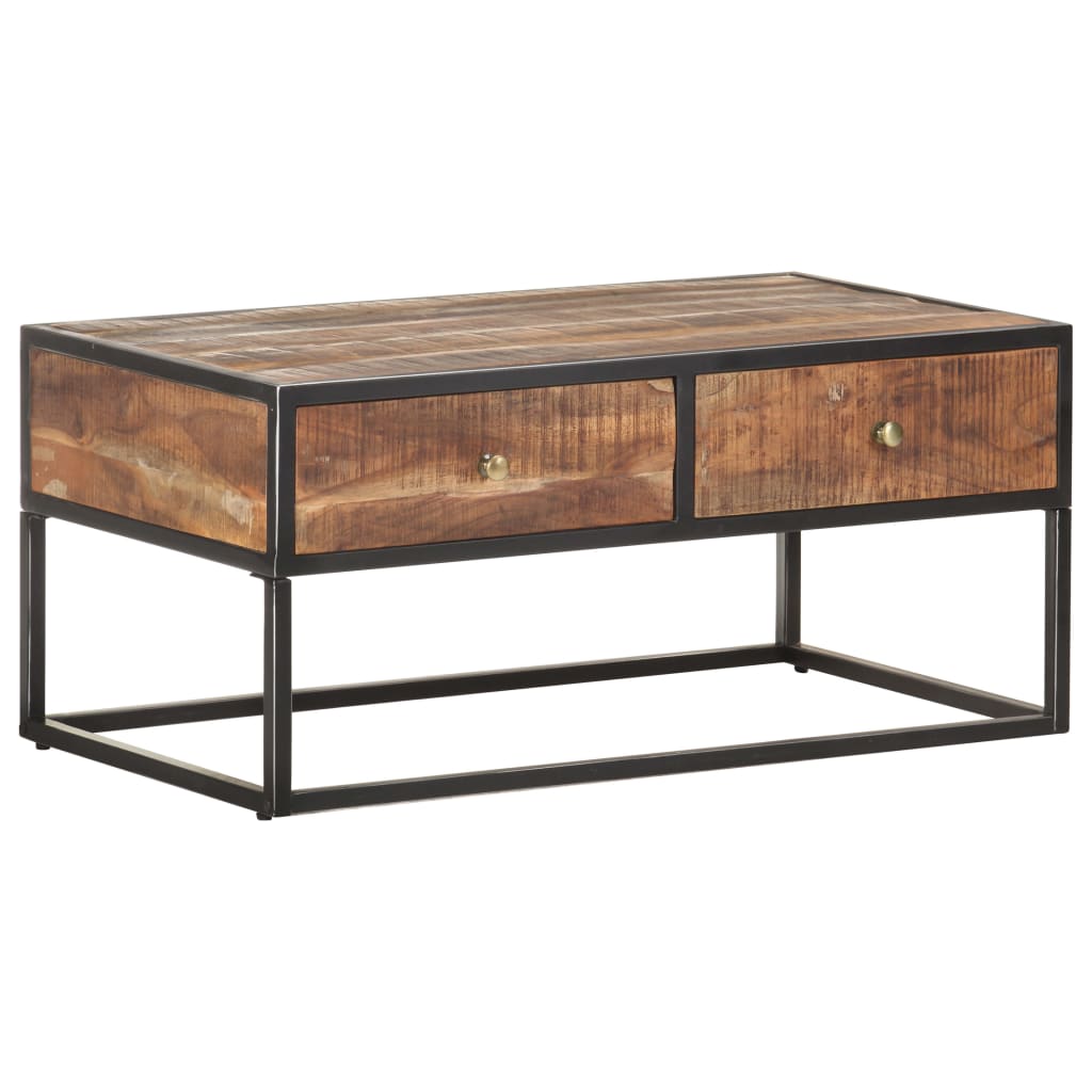Salontafel 90x50x40 cm ruw acaciahout is nu te koop bij PeponiXL, paradijselijk wonen!