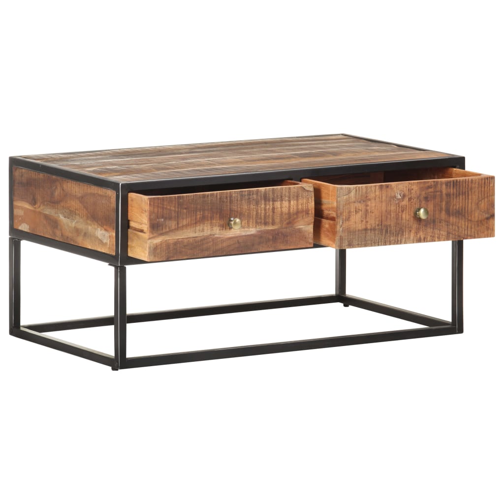 Salontafel 90x50x40 cm ruw acaciahout is nu te koop bij PeponiXL, paradijselijk wonen!