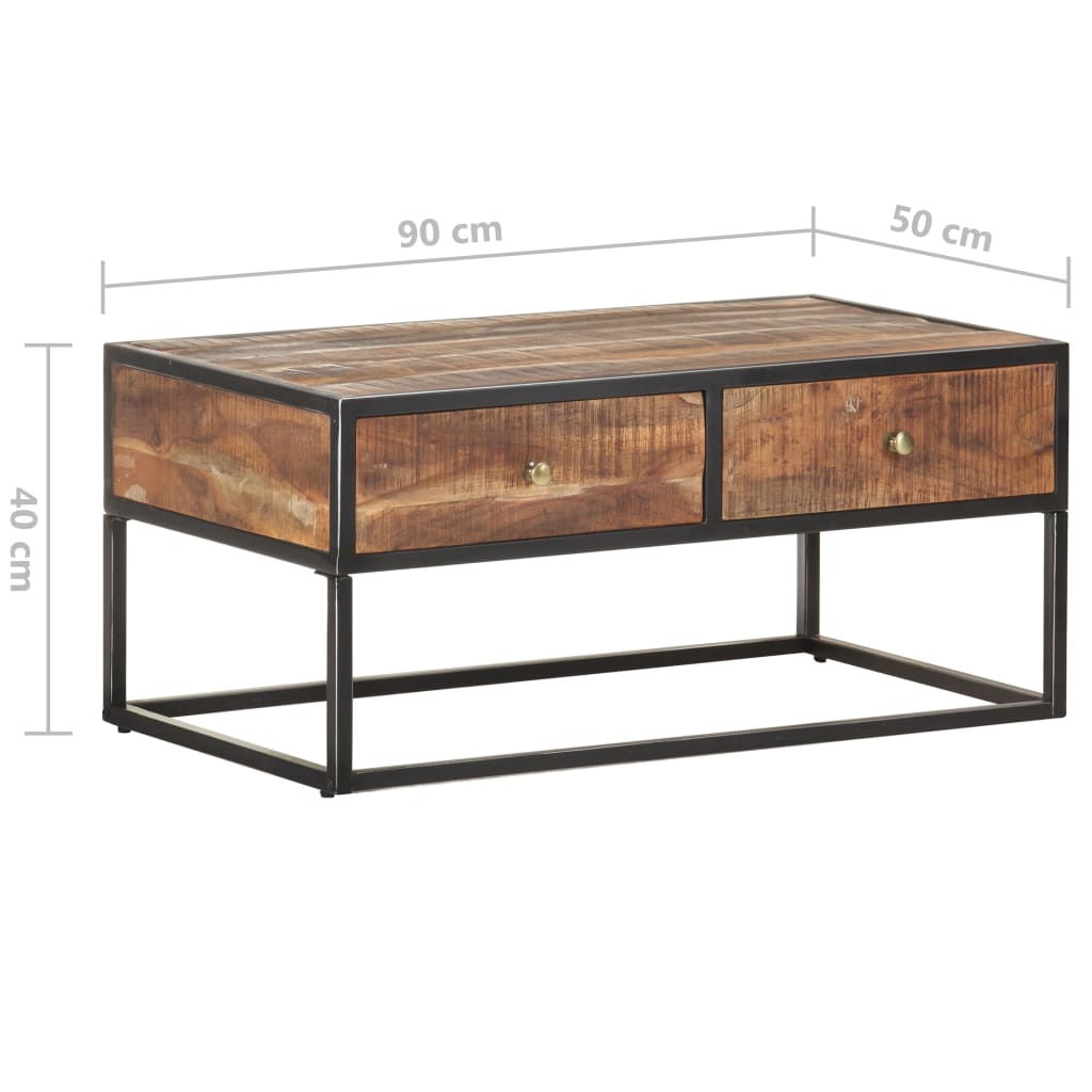 Salontafel 90x50x40 cm ruw acaciahout is nu te koop bij PeponiXL, paradijselijk wonen!