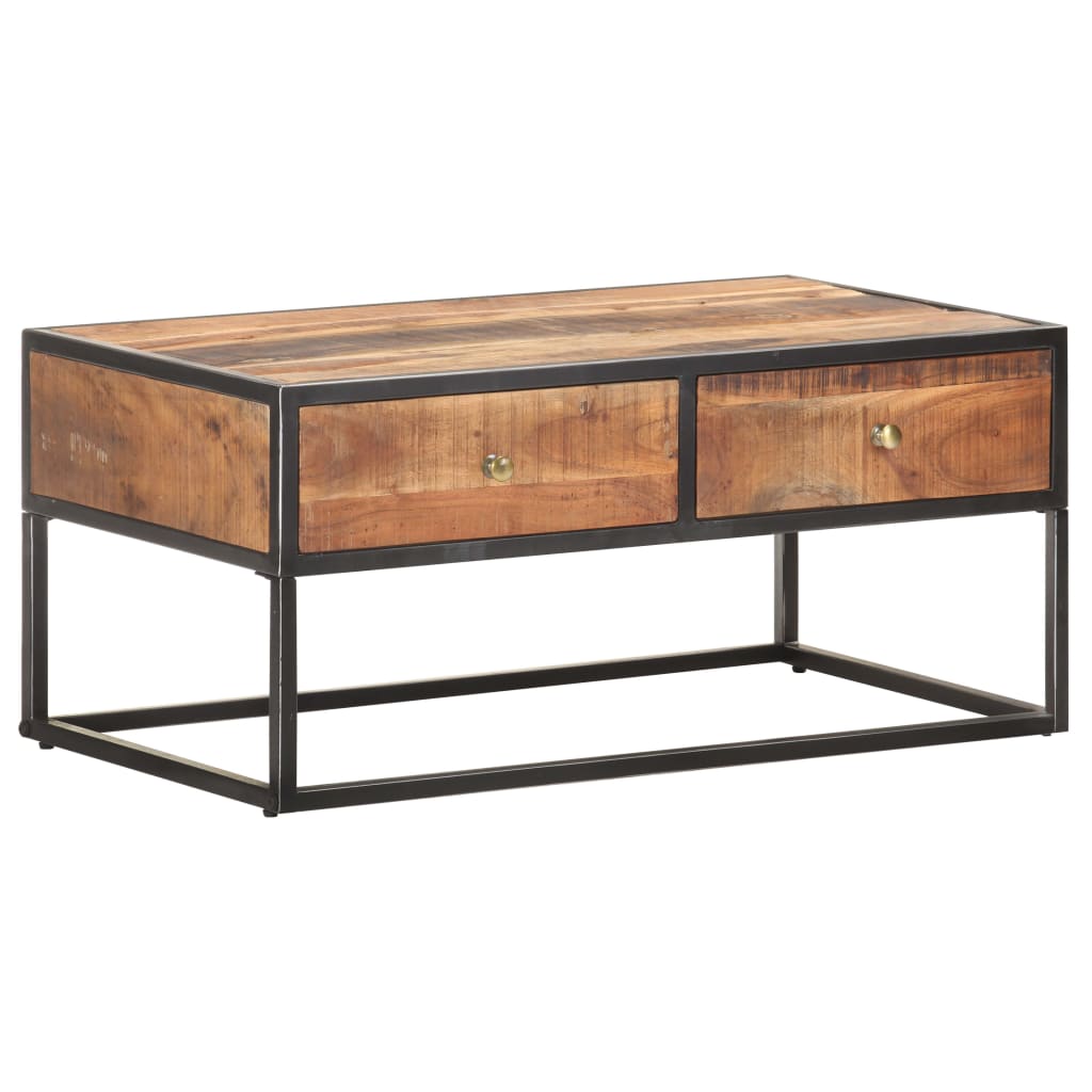 Salontafel 90x50x40 cm ruw acaciahout is nu te koop bij PeponiXL, paradijselijk wonen!