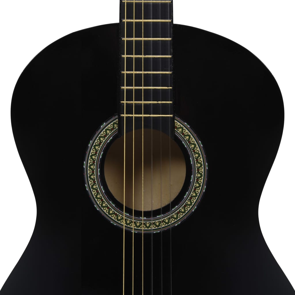 Gitaar klassiek beginner met tas 4/4 39" zwart is nu te koop bij PeponiXL, paradijselijk wonen!