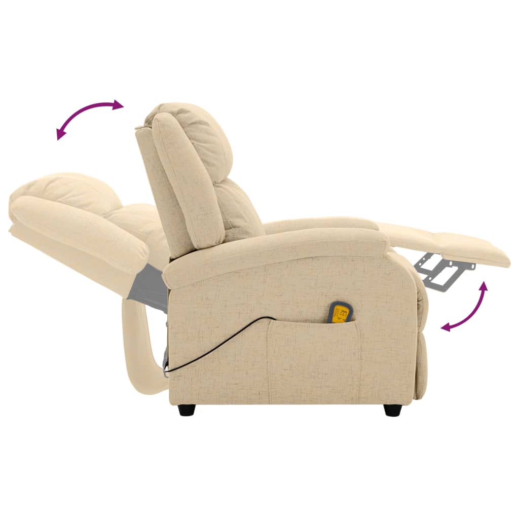 Massagestoel stof crèmekleurig is nu te koop bij PeponiXL, paradijselijk wonen!