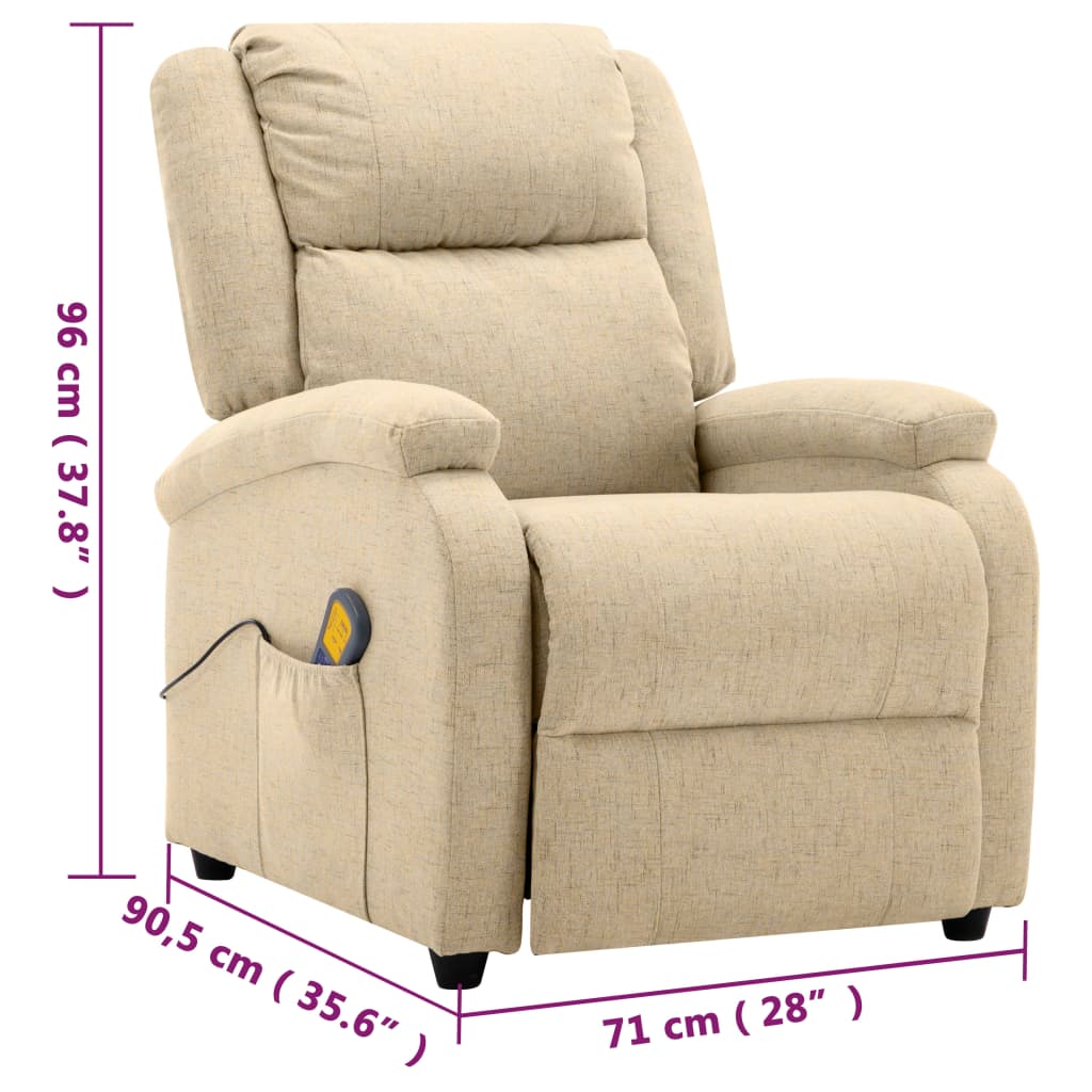 Massagestoel stof crèmekleurig is nu te koop bij PeponiXL, paradijselijk wonen!