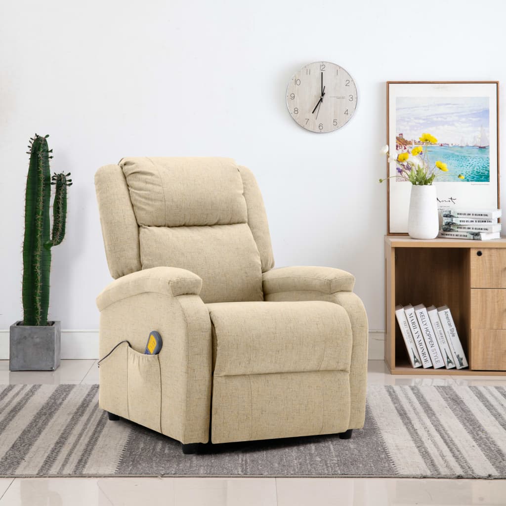 Massagestoel stof crèmekleurig is nu te koop bij PeponiXL, paradijselijk wonen!