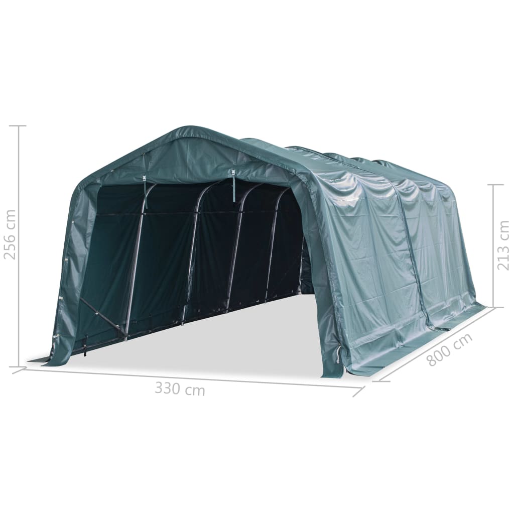 Veetent verwijderbaar 550 g/m² 3,3x8 m PVC donkergroen is nu te koop bij PeponiXL, paradijselijk wonen!