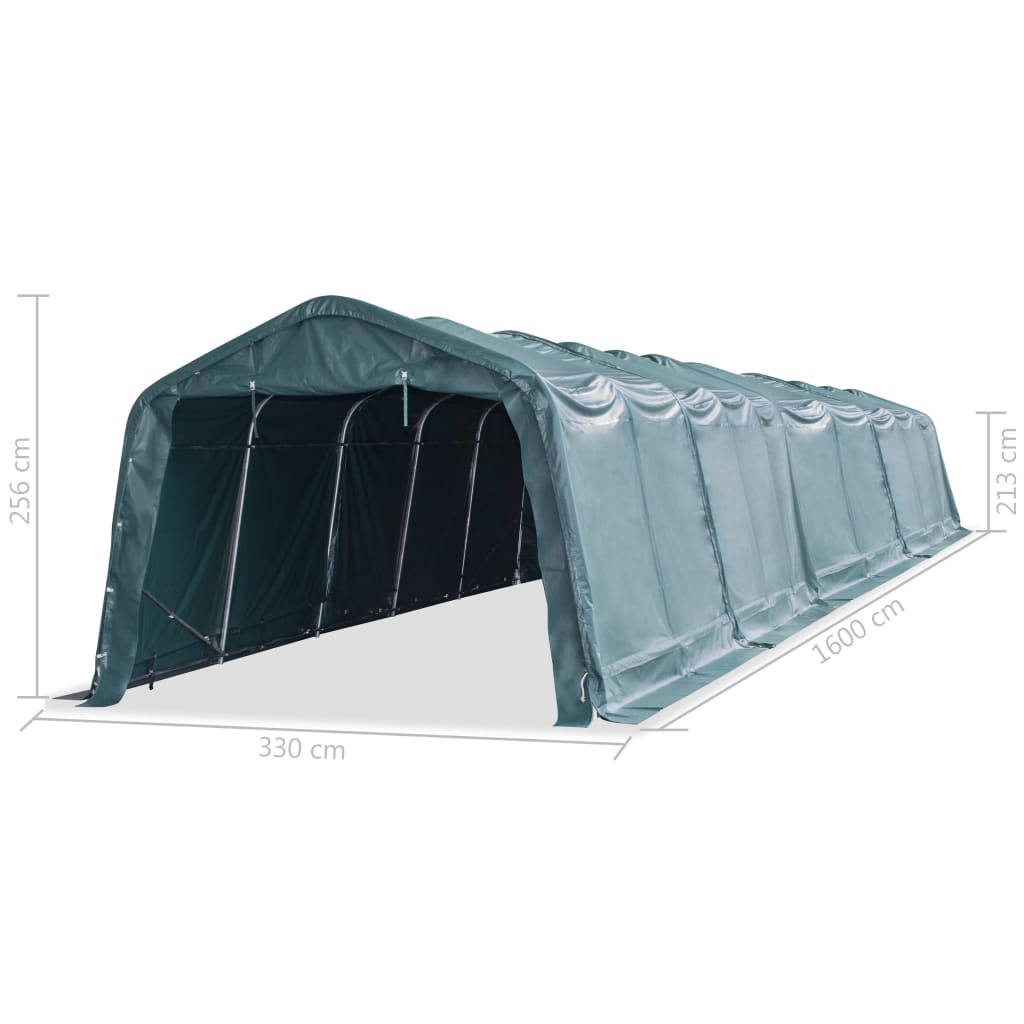 Veetent verwijderbaar 550 g/m² 3,3x16 m PVC donkergroen is nu te koop bij PeponiXL, paradijselijk wonen!