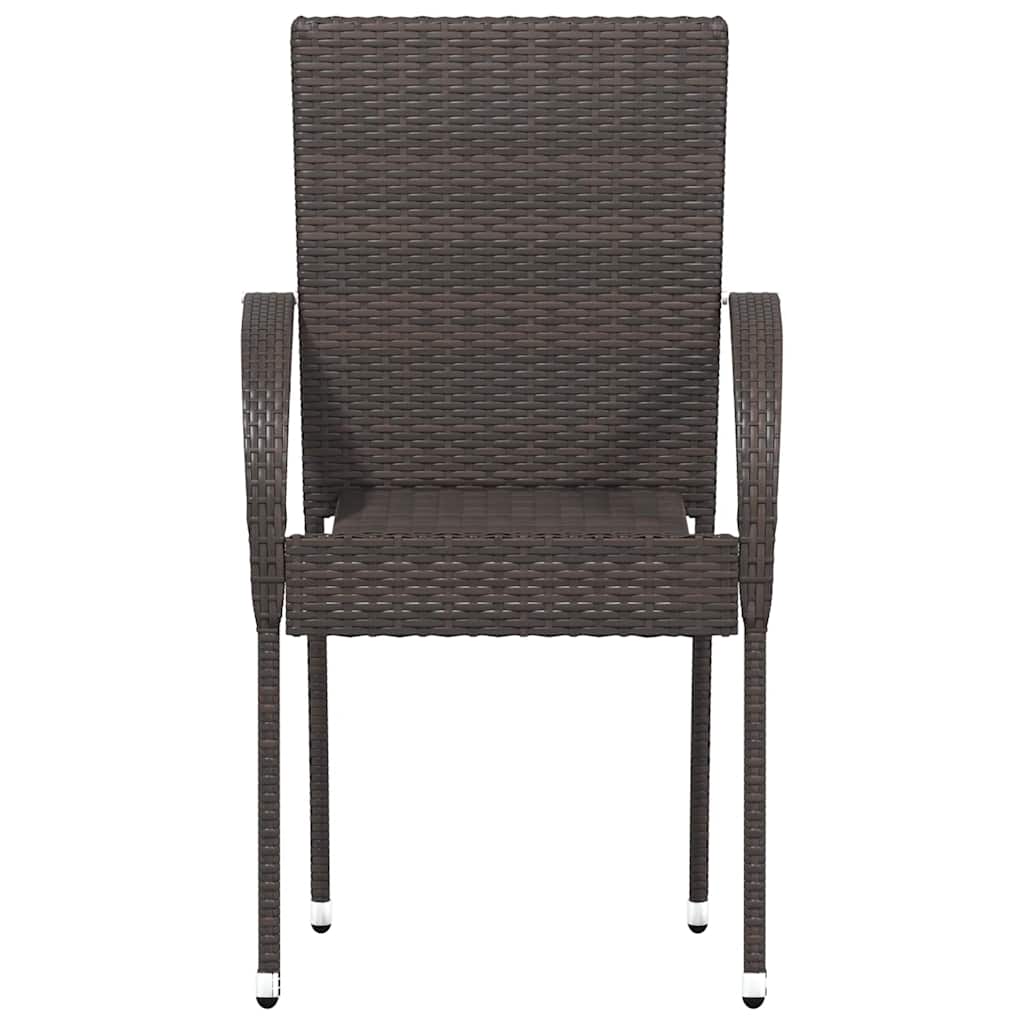 Tuinstoelen stapelbaar 4 st poly rattan bruin is nu te koop bij PeponiXL, paradijselijk wonen!