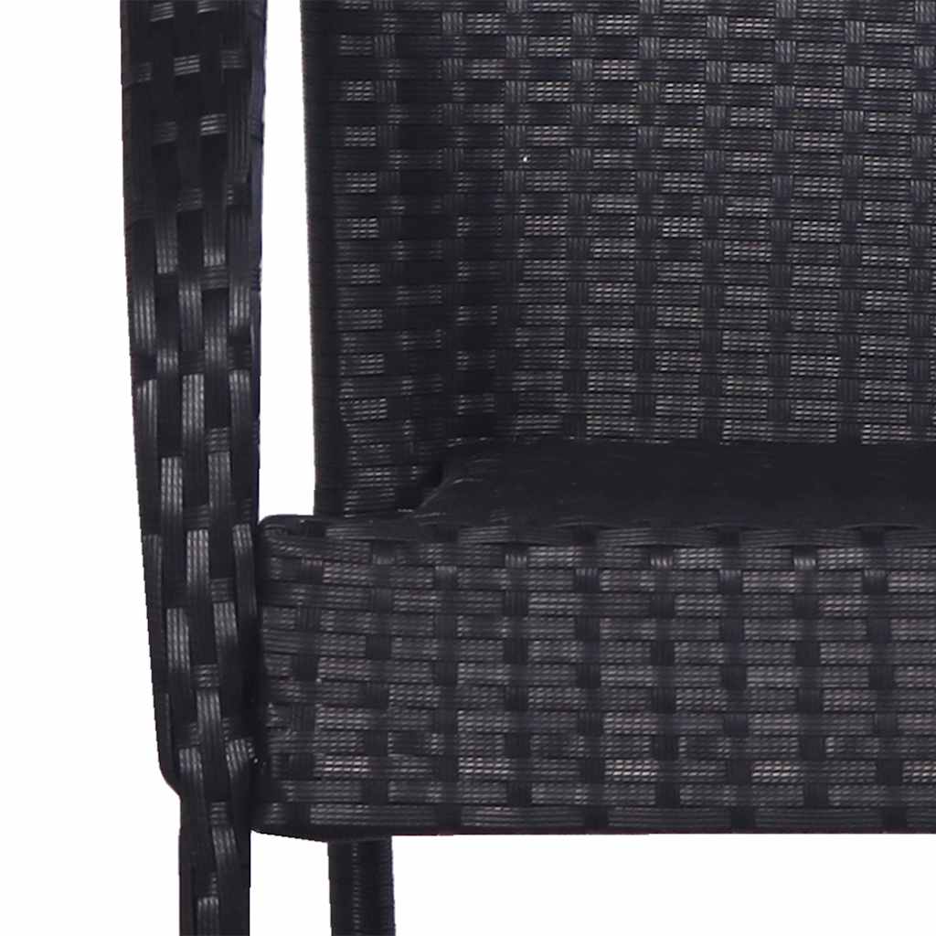 Tuinstoelen stapelbaar 4 st poly rattan zwart is nu te koop bij PeponiXL, paradijselijk wonen!