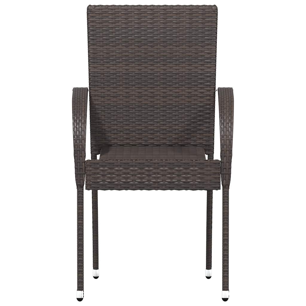 Tuinstoelen stapelbaar 6 st poly rattan bruin is nu te koop bij PeponiXL, paradijselijk wonen!