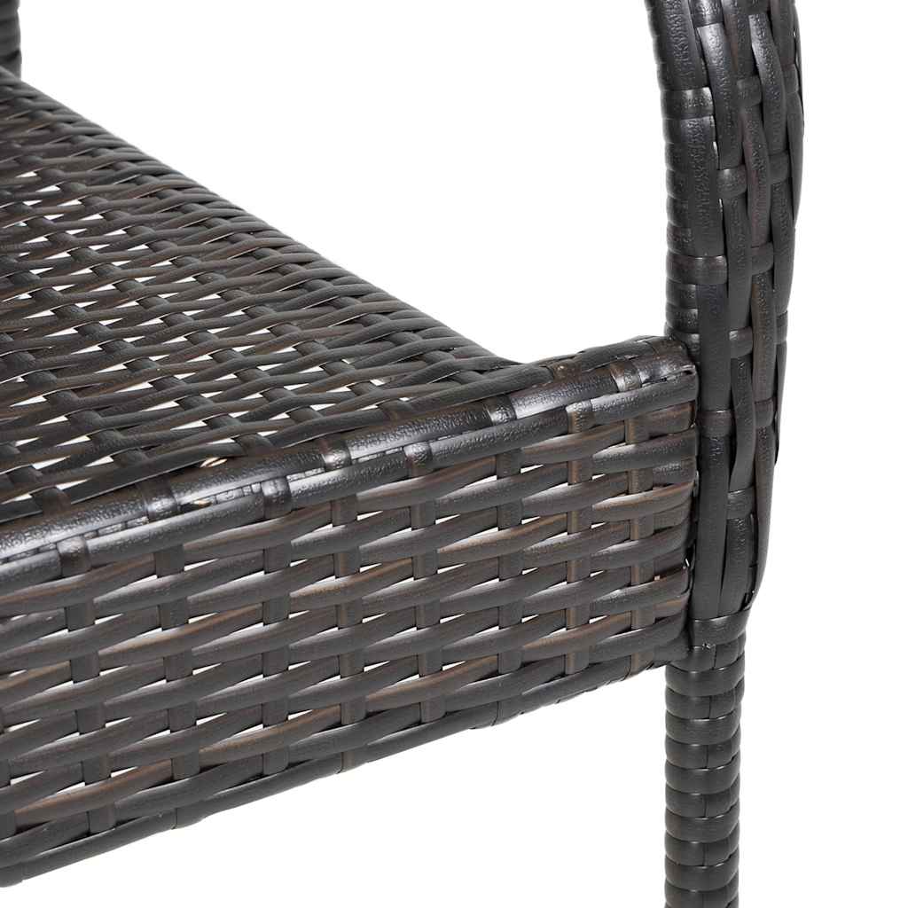 Tuinstoelen stapelbaar 6 st poly rattan bruin is nu te koop bij PeponiXL, paradijselijk wonen!