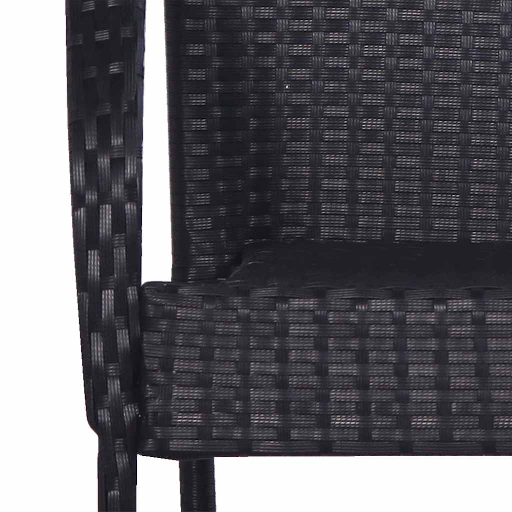 Tuinstoelen stapelbaar 6 st poly rattan zwart is nu te koop bij PeponiXL, paradijselijk wonen!