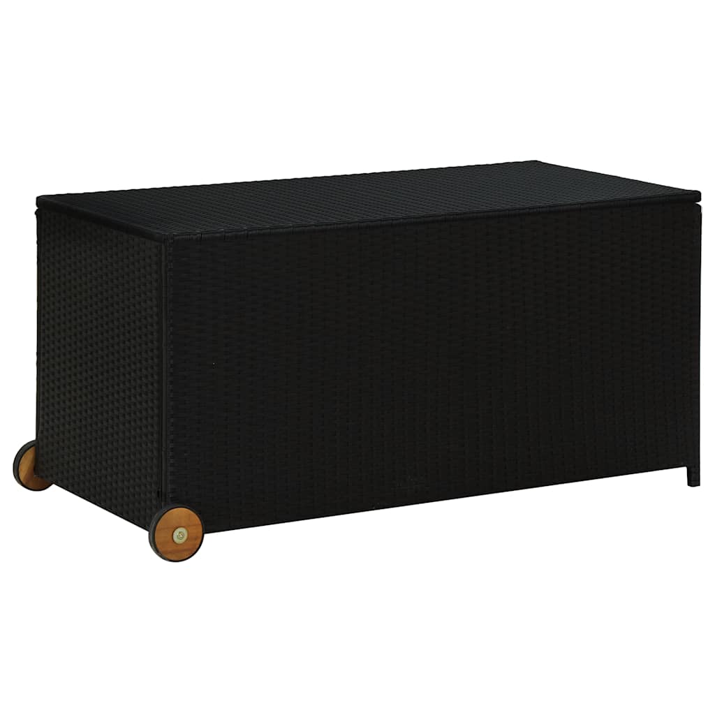 Tuinbox 120x65x61 cm poly rattan zwart is nu te koop bij PeponiXL, paradijselijk wonen!