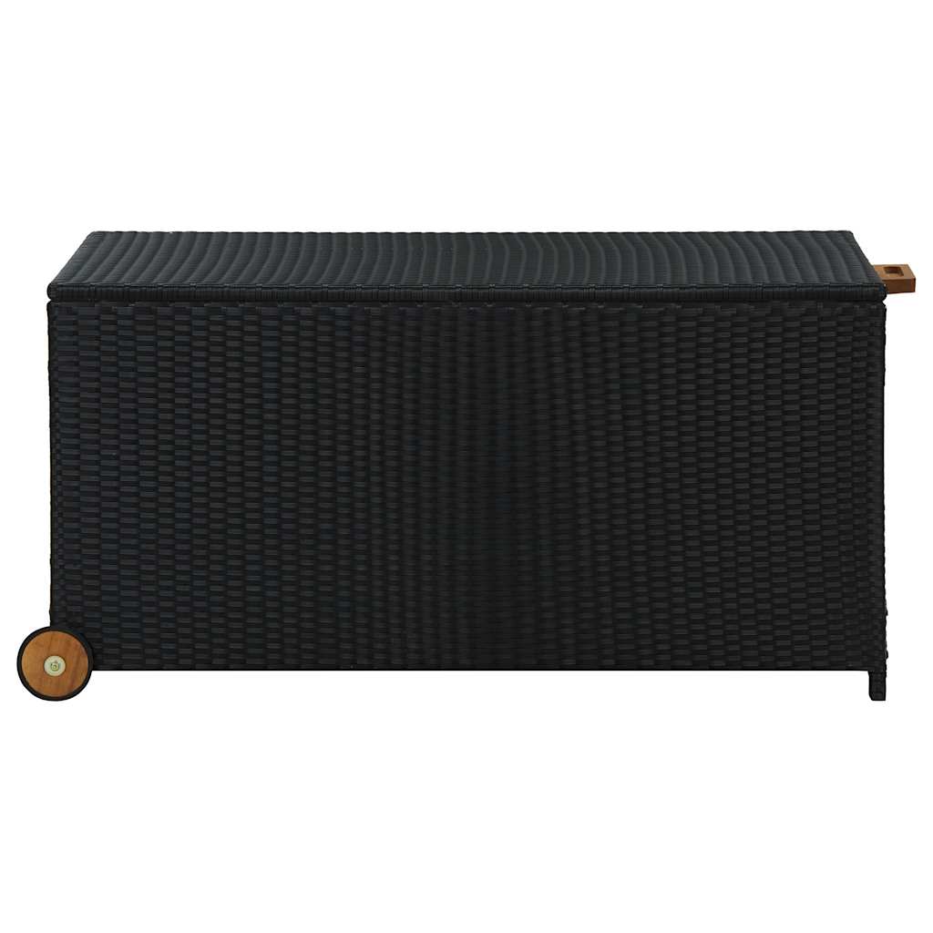 Tuinbox 120x65x61 cm poly rattan zwart is nu te koop bij PeponiXL, paradijselijk wonen!
