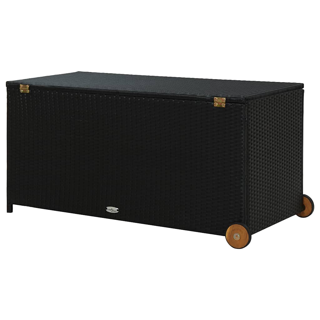 Tuinbox 120x65x61 cm poly rattan zwart is nu te koop bij PeponiXL, paradijselijk wonen!