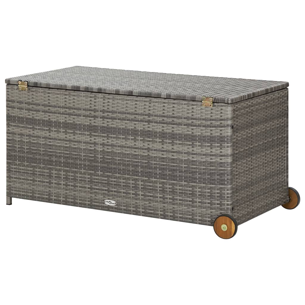 Tuinbox 120x65x61 cm poly rattan lichtgrijs is nu te koop bij PeponiXL, paradijselijk wonen!