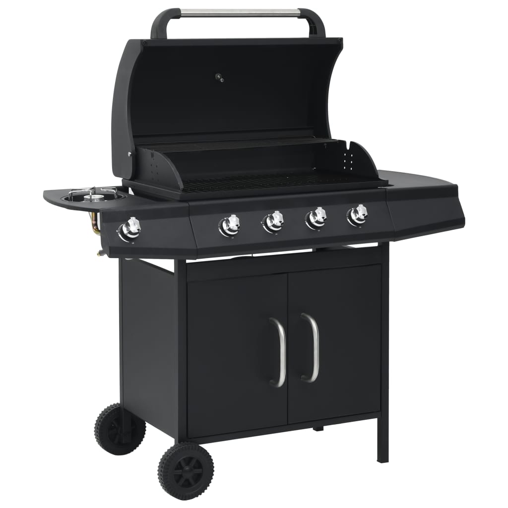 Gasbarbecue 4+1 kookzone staal zwart is nu te koop bij PeponiXL, paradijselijk wonen!