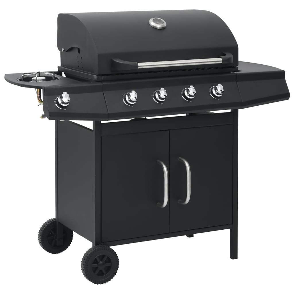 Gasbarbecue 4+1 kookzone staal zwart is nu te koop bij PeponiXL, paradijselijk wonen!