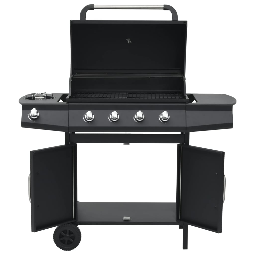 Gasbarbecue 4+1 kookzone staal zwart is nu te koop bij PeponiXL, paradijselijk wonen!