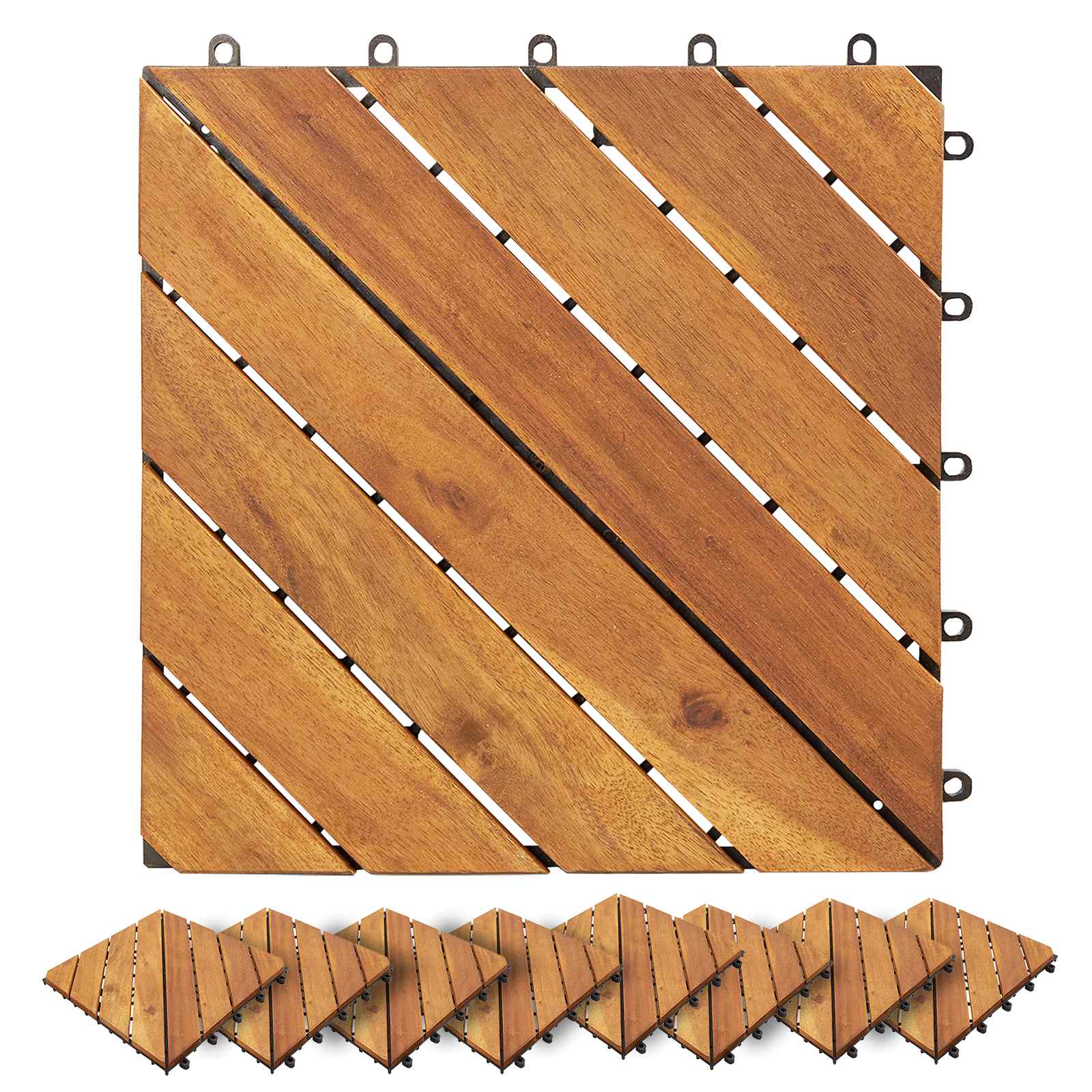 Terras Tegel 10 pcs Bruin 30 x 30 cm Acacia Hardhout is nu te koop bij PeponiXL, paradijselijk wonen!