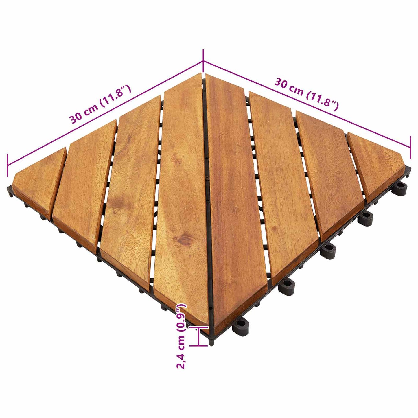 Terras Tegel 10 pcs Bruin 30 x 30 cm Acacia Hardhout is nu te koop bij PeponiXL, paradijselijk wonen!
