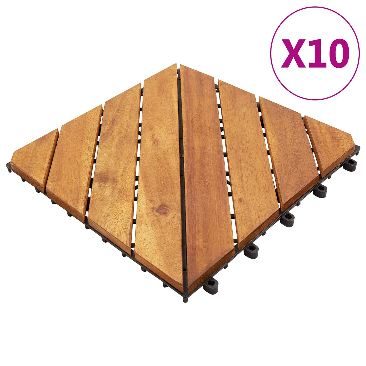 Terras Tegel 10 pcs Bruin 30 x 30 cm Acacia Hardhout is nu te koop bij PeponiXL, paradijselijk wonen!