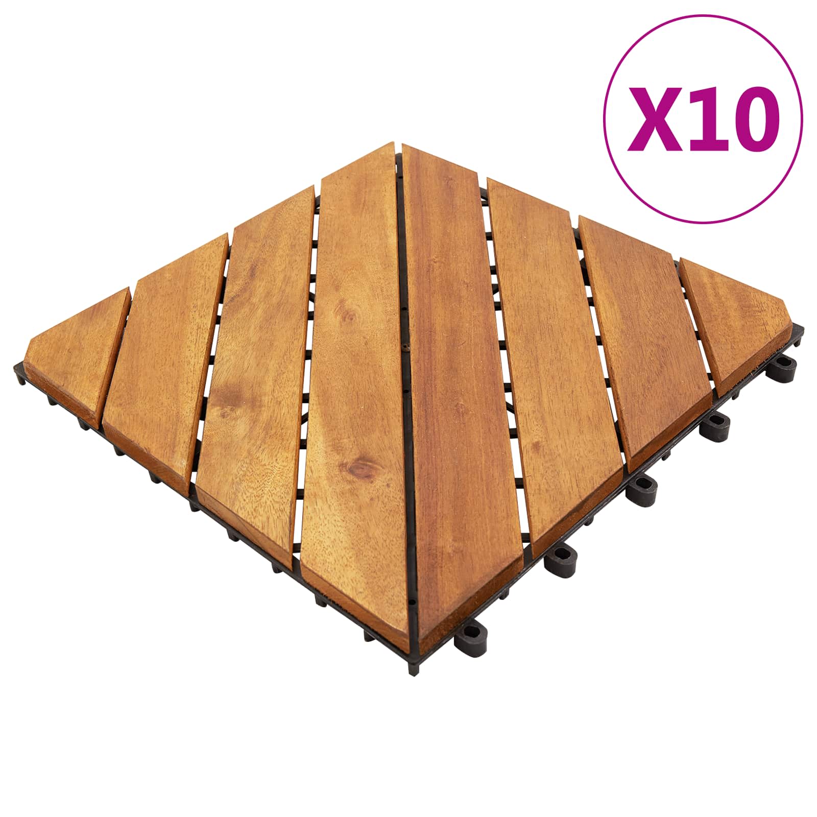 Terras Tegel 10 pcs Bruin 30 x 30 cm Acacia Hardhout is nu te koop bij PeponiXL, paradijselijk wonen!