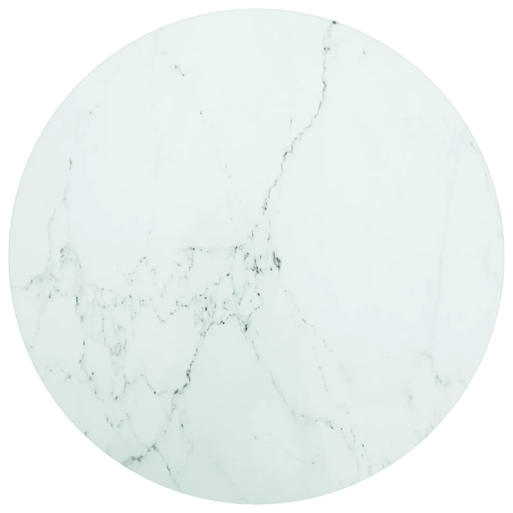 Tafelblad Ø50x0,8 cm gehard glas met marmeren design wit is nu te koop bij PeponiXL, paradijselijk wonen!