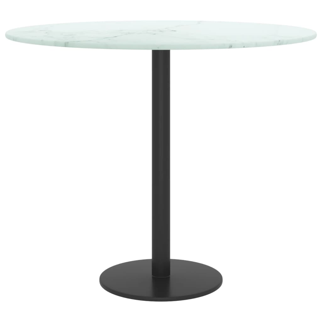 Tafelblad Ø50x0,8 cm gehard glas met marmeren design wit is nu te koop bij PeponiXL, paradijselijk wonen!