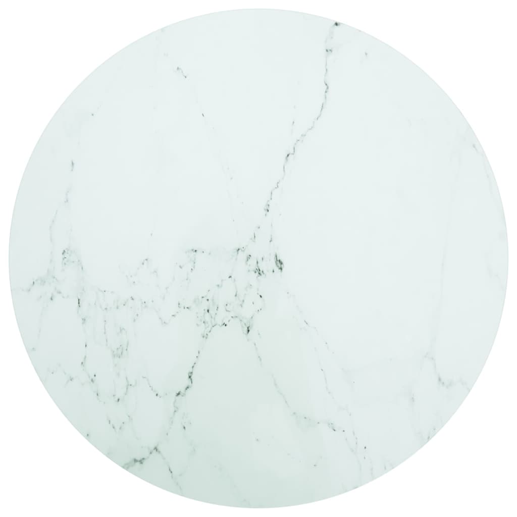 Tafelblad Ø80x1 cm gehard glas met marmeren design wit is nu te koop bij PeponiXL, paradijselijk wonen!