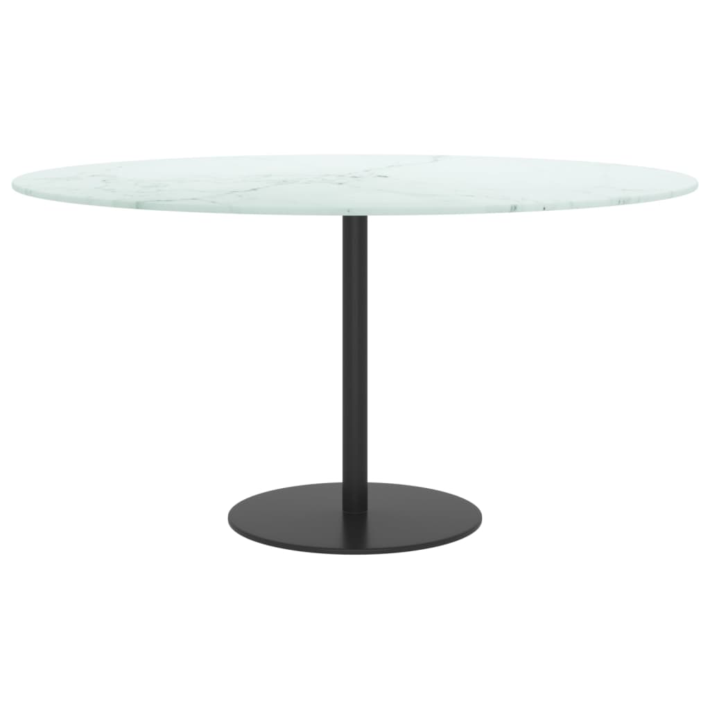 Tafelblad Ø80x1 cm gehard glas met marmeren design wit is nu te koop bij PeponiXL, paradijselijk wonen!
