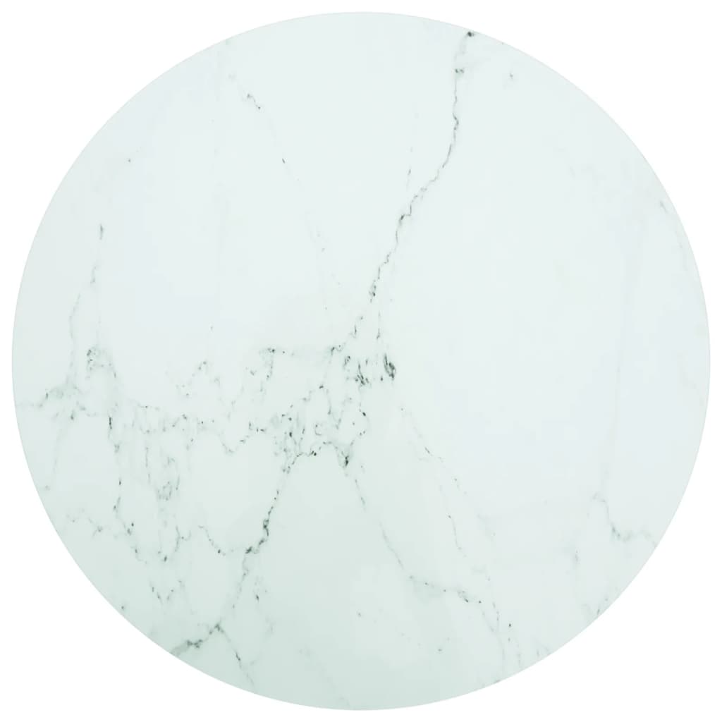 Tafelblad Ø90x1 cm gehard glas met marmeren design wit is nu te koop bij PeponiXL, paradijselijk wonen!
