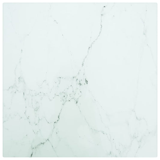 Tafelblad 30x30 cm 6 mm gehard glas met marmeren design wit is nu te koop bij PeponiXL, paradijselijk wonen!