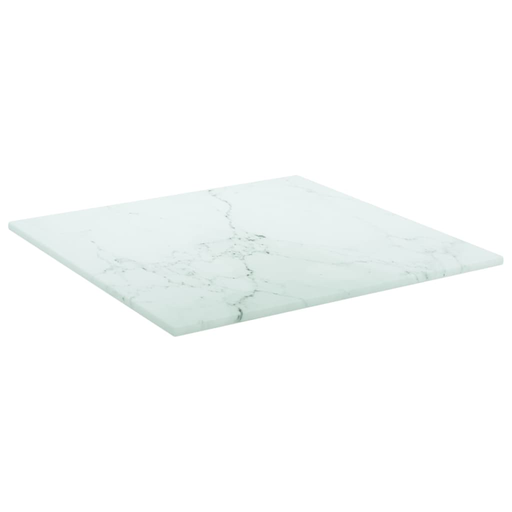 Tafelblad 30x30 cm 6 mm gehard glas met marmeren design wit is nu te koop bij PeponiXL, paradijselijk wonen!