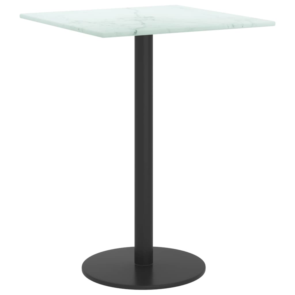 Tafelblad 30x30 cm 6 mm gehard glas met marmeren design wit is nu te koop bij PeponiXL, paradijselijk wonen!