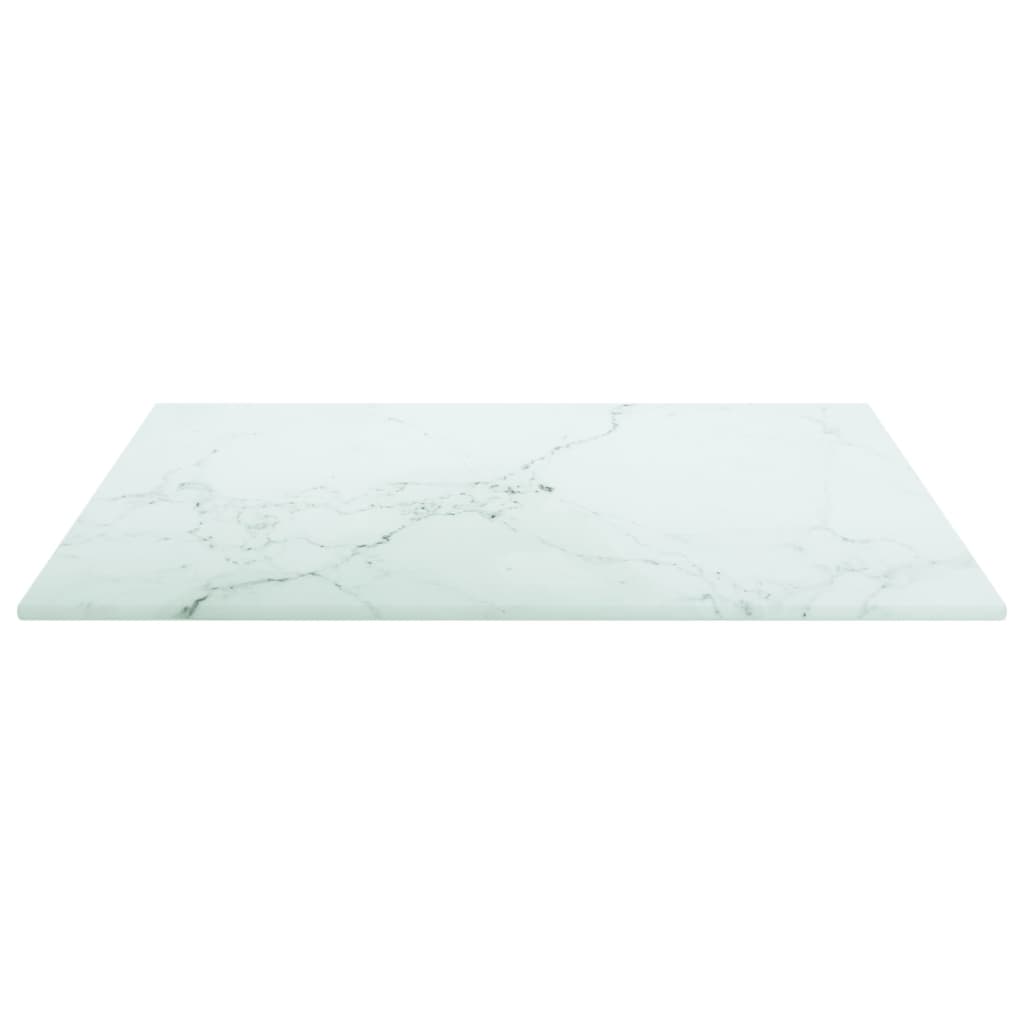 Tafelblad 40x40 cm 6 mm gehard glas met marmeren design wit is nu te koop bij PeponiXL, paradijselijk wonen!
