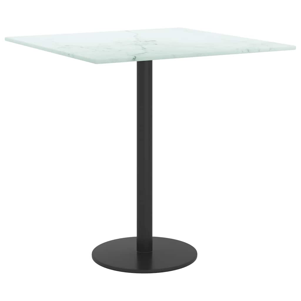 Tafelblad 40x40 cm 6 mm gehard glas met marmeren design wit is nu te koop bij PeponiXL, paradijselijk wonen!