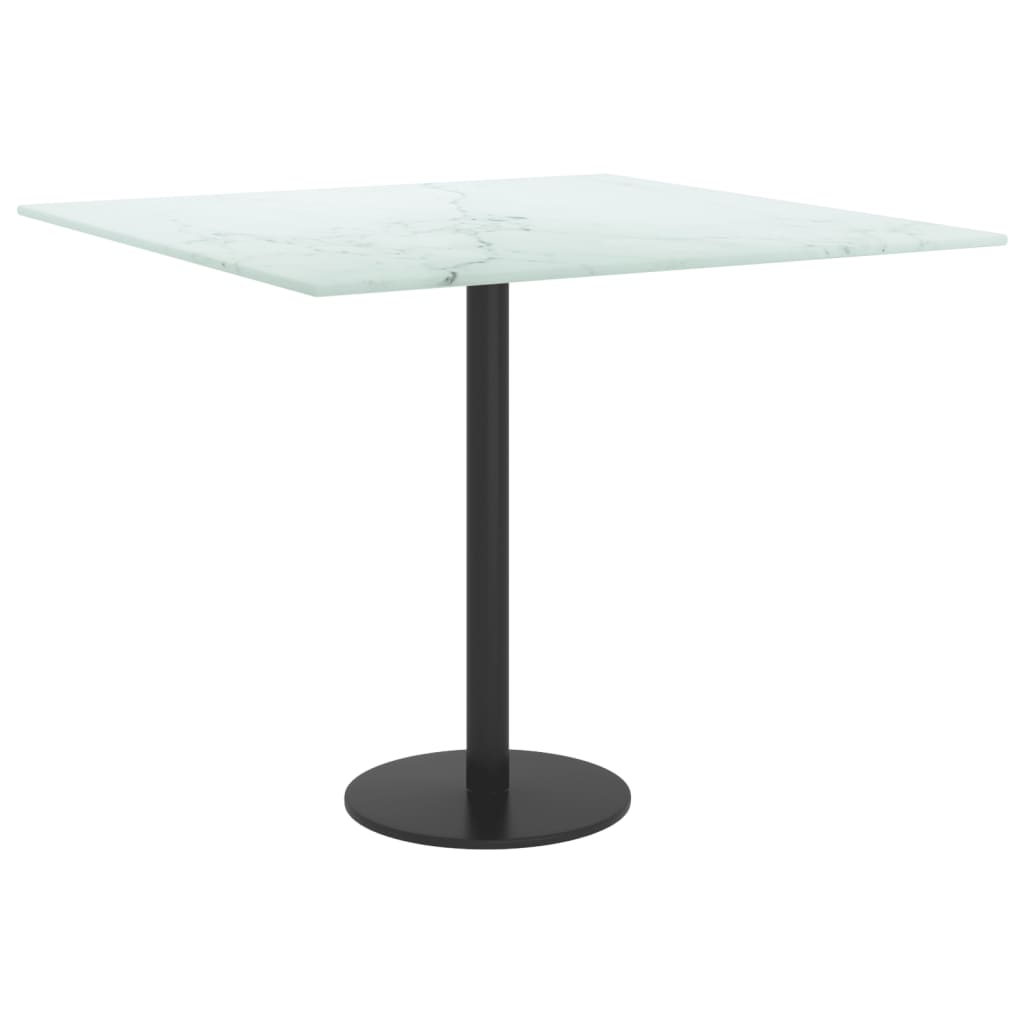 Tafelblad 50x50 cm 6 mm gehard glas met marmeren design wit is nu te koop bij PeponiXL, paradijselijk wonen!