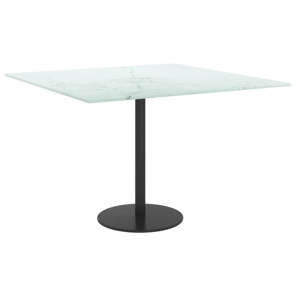 Tafelblad 60x60 cm 6 mm gehard glas met marmeren design wit is nu te koop bij PeponiXL, paradijselijk wonen!