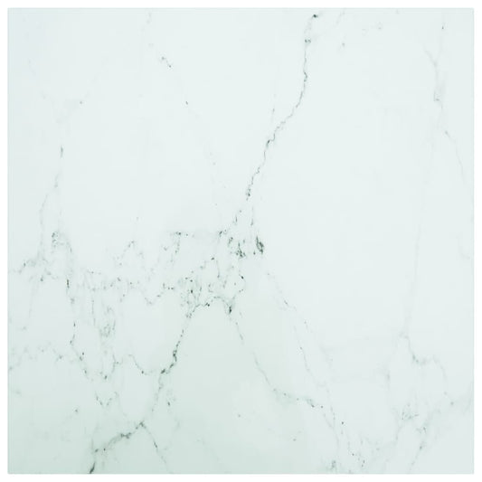 Tafelblad marmerontwerp 6 mm 70x70 cm gehard glas wit is nu te koop bij PeponiXL, paradijselijk wonen!